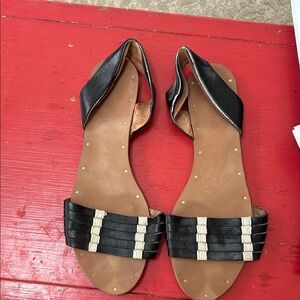 Madewell Black and Tan Strappy Sandals